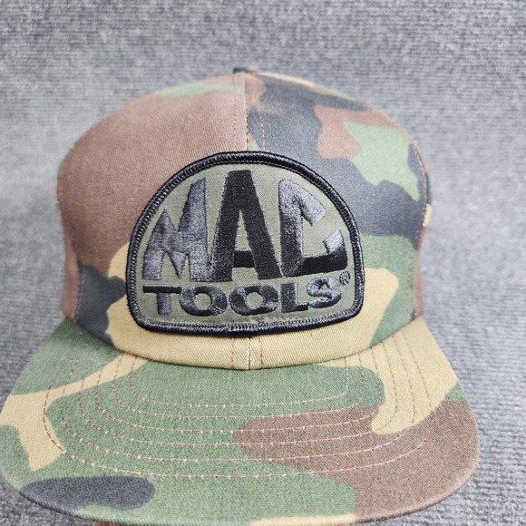 Vintage Mac Tools Hat Snapback Camo Green Adjustable Mechanic 90s Y2K Racing - Picture 1 of 7